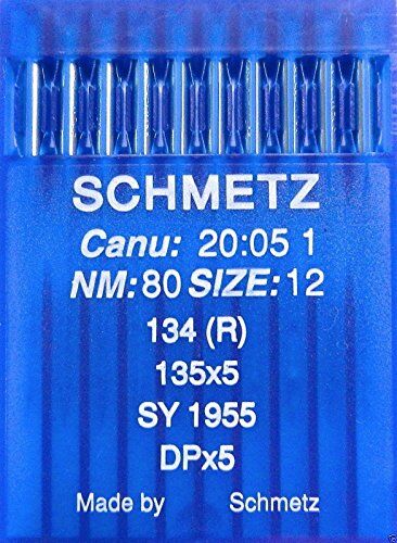 SCHMETZ , 10 aghi con testa rotonda per macchina da cucire, sistema 134 (R), Industria St. 80;