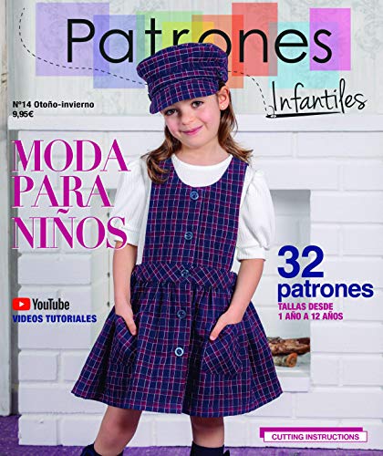 PATRONESMUJER Rivista “Patrones infantiles” n°14, Cartamodelli per bambini, Moda autunno-inverno, 32 modelli per bambini con tutorial passo-passo (Youtube)