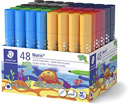 Staedtler 328 – Bicchiere 48 Pennarelli Colorare triangolari punta larga 3 mm assortiti