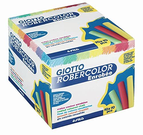 Giotto RoberColor ENROBE Gesso Lavagna, Scatola con 100 Pezzi in Colori Assortiti