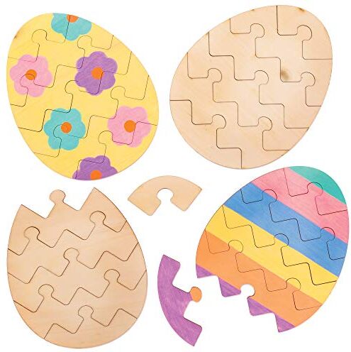 Baker Ross Puzzle di Legno con Uova di Pasqua Confezione da 5, Artigianato per Bambini ()