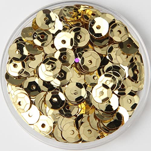 ZFISH 10 g/lotto Multi Size 4mm/5mm/6mm/8mm Paillettes Paillettes Coppa Rotonda PVC Paillettes Cucito Matrimonio Artigianato, Accessori Abbigliamento Donna-Oro Chiaro,8mm 10g 360 Pezzi