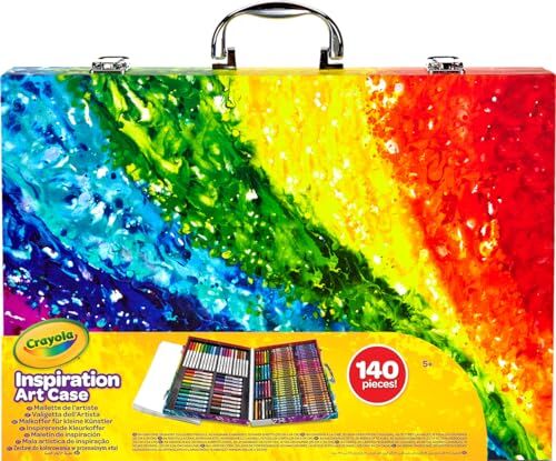 CRAYOLA Valigetta Colori Arcobaleno Kit Creativo con 140 Pezzi Assortiti, Pennarelli, Matite Colorate e Pastelli a cera,Età Consigliata: 5-10 Anni