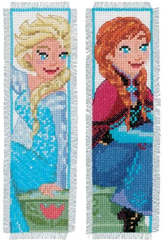 Vervaco Kit per Punto Croce: segnalibri: Frozen – Sisters Forever (Set da 2), Assortiti, Set da 2