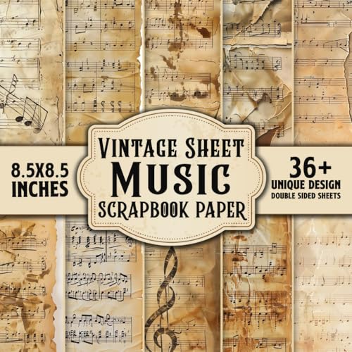 Vincent Vintage Sheet Music Scrapbook Paper: 36+ Double-Sided Sheets Music Retro 8.5 "x 11"   Perfect For Invitations, Scrapbooking, Decoupage, DIY Craft, card making, and decorative crafts