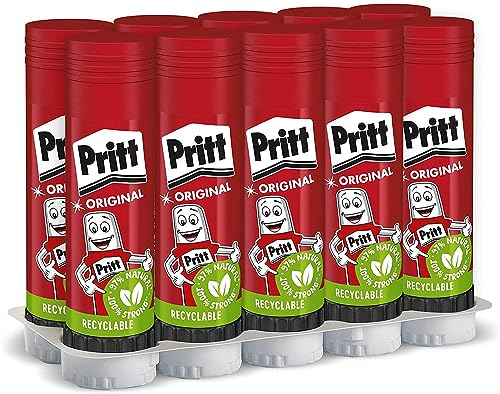 Pritt Colla Stick 10 x 43g, colla per bambini sicura e affidabile, colla  per lavoretti e fai da te, con una tenuta forte per uso scuola e ufficio, 10 stick x 43g