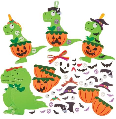 Baker Ross Dinosauro Terror Rex Confezione da 8, kit di decorazioni di Halloween per bambini