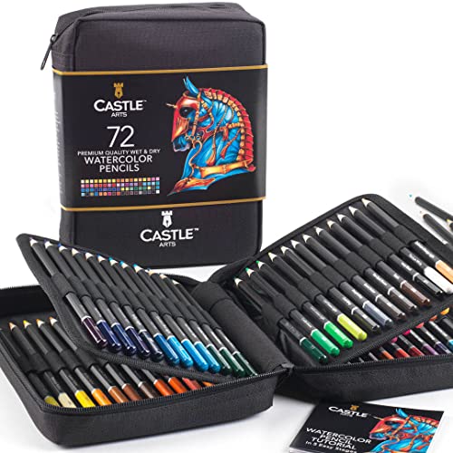 ART Set 72 Matite Acquerellabili in Custodia Cernierata   Pigmenti Vibranti per Mescolanze, Disegni e Dipinti   Per Professionisti e Hobbisti Adulti   In Custodia da Viaggio in Tessuto