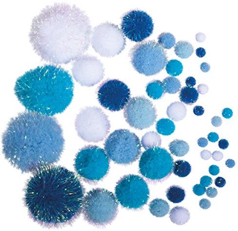 Rayher Pompon Metallici, Assortito, Bianco-Blu