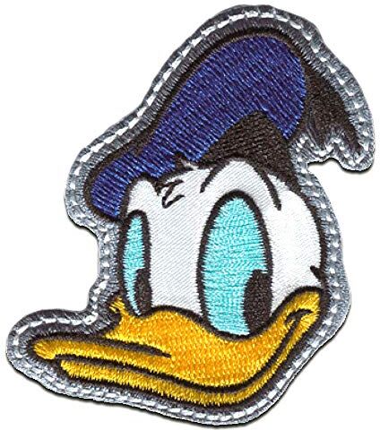 Comercial Mercera Toppe termoadesive Topolino & Amici 'Paolino Paperino' Disney blu 6,5x5,8cm Patch Toppa ricamate Applicazioni Ricamata da cucire adesive