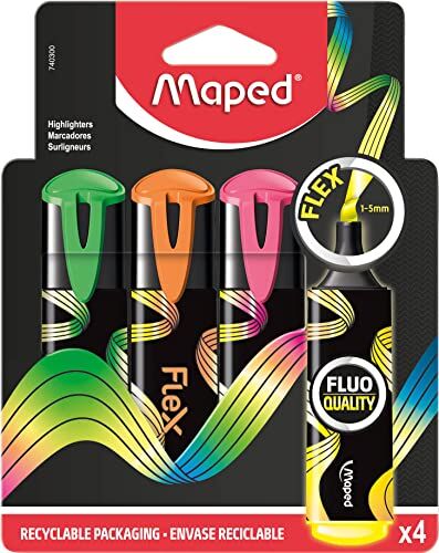 Maped Prodotti per Ufficio, plastica Altro, Assortito, 4 stück (1er Pack)