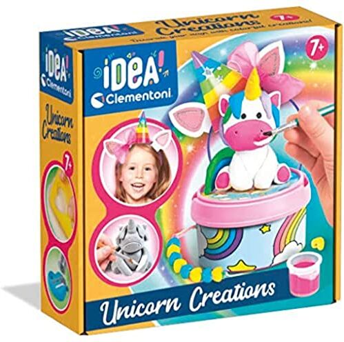 Clementoni - Idea-Surprise Box-Rainbow lavoretti creativi 7 Anni, Kit Pittura per Bambini Tema Unicorno, 4 Diverse creazioni, Made in Italy, Multicolore, Medio,