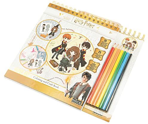 Nice Group Harry Potter – Paper Book Dolls – Blocco da Disegno, Ritaglio e Colora con Matite e Adesivi, attività Creativa per Bambini, 30 Pagine, Multicolore,