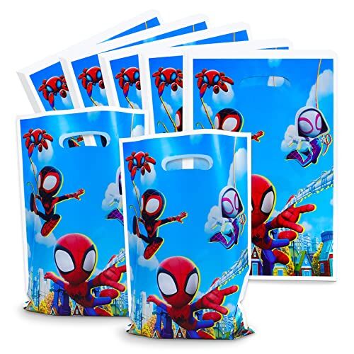 Yisscen 50Pcs Sacchetti Regalo Colorati Spiderman, per Biscotti, Caramelle, e Decorazione della Festa di Compleanno dei Bambini