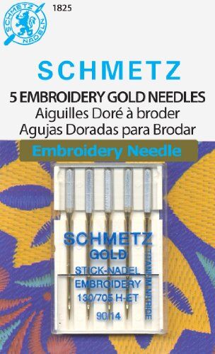 SCHMETZ Euro-Notions Gold Embroidery-Aghi per Macchina da Cucire, Misura 14/90/Pkg 5, Altri, Multicolore