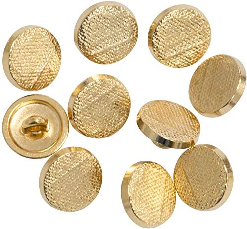 Aerzetix C65559 Set di 10 Bottoni piatti a coda Ø15mm per cucire 20L L20 colore: oro in plastica merceria abbigliamento cucito moda confezione tessuto ago