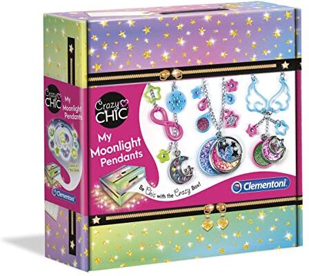 Clementoni - Crazy Chic-My Moonlight Pendants Pazzo Gioco Creativo, Multicolore,