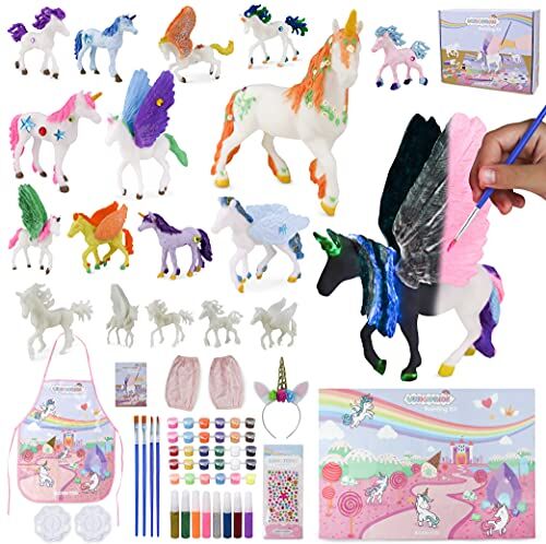 BONNYCO Unicorno Giocattolo Bambina Set Pittura 18 Unicorni Lavoretti Creativi Bambini Illuminano Al Buio   Giochi Bambina 3 4 5 6 7 8 9 Anni Regalo Bambina Compleanno Natale   Unicorno Bambina