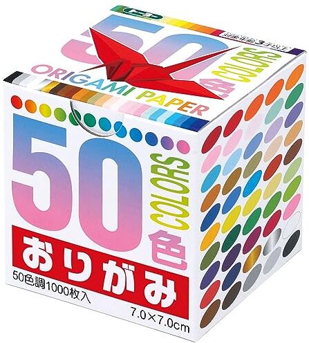 Toyo Carta per origami, 50 colori, 7,0 cm, 1000 fogli, confezione grande n.