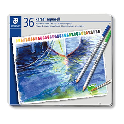 Staedtler karat aquarell matite colorate acquerellabili scatola in metallo da 36