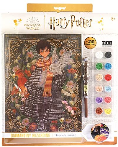 DIAMANTINY Harry Potter – Yume Fantasy Harry – Kit crea il Mosaico, Attività Crystal Art, Diamond Painting, 1 Quadro A4