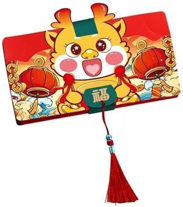 MagiDeal 6x Busta Rossa per Capodanno Cinese Pacchetti Regalo con Soldi Pacchetto Rosso Hong Bao per Matrimoni, Festival, Regali di San, 2 Slot per Carte