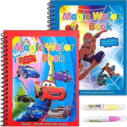 Hendpock Libri da colorare ad acqua Cars, libro da colorare per bambini, eroe magico, libro da colorare con penna ad acqua, libri da colorare magici per ragazzi e ragazze, educazione, giocattolo da colorare (a
