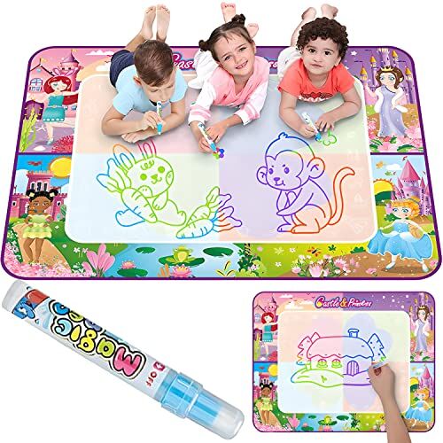 Retoo Water Doodle a partire da 1 anno, regalo per bambine di 2 anni, tappetino da pittura con acqua Magic Doodle, tappetino per bambini, set da pittura per divertirsi senza macchie con acqua