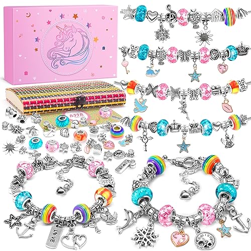 BIIB Regalo Bambina 5-12 Anni, Kit Braccialetti Fai Da Te Bambina, Crea Braccialetti Bambina, Giochi Bambina 6 7 8 9 10 Anni Femmina, Unicorno Bambina Regalo Compleanno Ragazza, Idee Regalo Natale