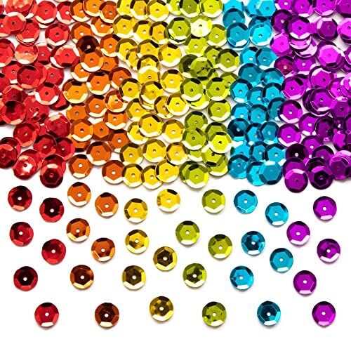 Baker Ross Set di Paillettes Arcobaleno Confezione da 120 g, paillettes per artigianato, arte con paillettes, forniture artigianali per bambini