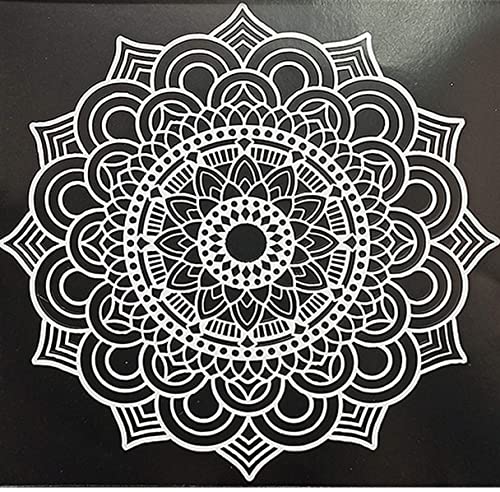 CrafTreat Mandala Template Stencil for Painting on Wood, Canvas, Paper, Fabric, Floor and Wall Mandala Size: 15x15 cms Reusable DIY Art and Craft Stencils Large Stencil Mandala Wall Art