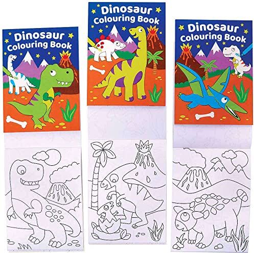 Baker Ross Mini Libri da Colorare Dinosauro Set di 12, Attività Manuali per Bambini