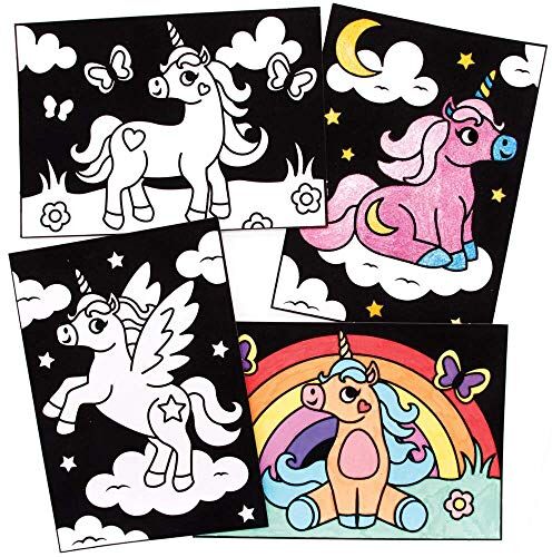 Baker Ross Immagini da Colorare con Unicorno Confezione da 10, Crea Le Tue Immagini Artigianali, Set di Artigianato per Bambini da Decorare, Attività Creative per Bambini