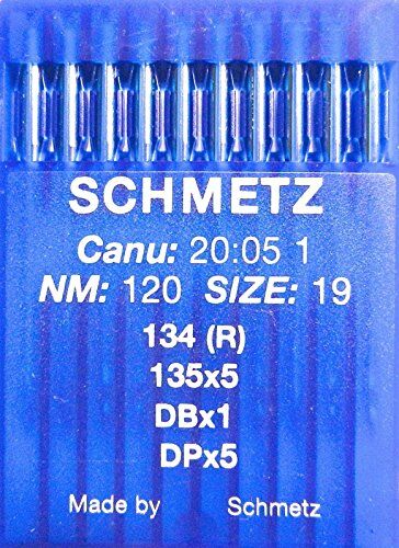 SCHMETZ , 10 aghi con testa rotonda per macchina da cucire industriale, sistema 134 (R), spessore di 120