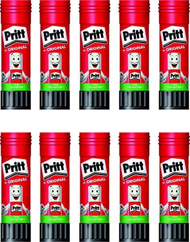 Pritt Colla stick 11 g, trasparente, lavabile, senza solventi (confezione da 10)