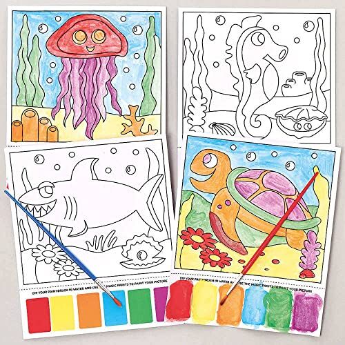 Baker Ross Kit Pittura Magica Spiaggia Set di 10, attività creativa per bambini,assorted