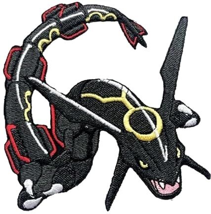 Generico Hobbies and Patch toppa termoadesiva ricamata Shiny Rayquaza drago volante anime manga decorazione da stirare o cucire