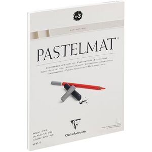 Clairefontaine 96028C Blocco collato Pastelmat n°3 12 Fogli di carta Speciale per Pastelli secchi 24x30 cm 360g Bianca Divisori in carta Cristal Clairefontaine 96028C Blocco collato Pastelmat n°3 12 Fogli di carta Speciale per Pastelli secchi 24x30 cm 360g Bianca Divisori in carta Cristal