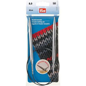 Prym Ferri circolari MS 60 cm, 8,00 mm, in ottone, 8 mm, colore: Argento Prym Ferri circolari MS 60 cm, 8,00 mm, in ottone, 8 mm, colore: Argento