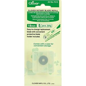 Clover 7513, Set di Lame di Ricambio per taglierina Rotante, 18 mm, 5 pz. Clover 7513, Set di Lame di Ricambio per taglierina Rotante, 18 mm, 5 pz.