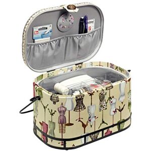 Prym Sewing Basket, Cotone, Black, White, 30x20.5x19 cm Prym Sewing Basket, Cotone, Black, White, 30x20.5x19 cm