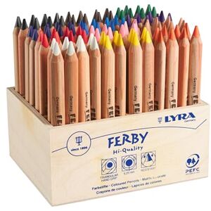 Lyra Ferby - Matite da Colorare Mezza Lunghezza - Finitura in legno naturale - Confezione da 96 Lyra Ferby - Matite da Colorare Mezza Lunghezza - Finitura in legno naturale - Confezione da 96