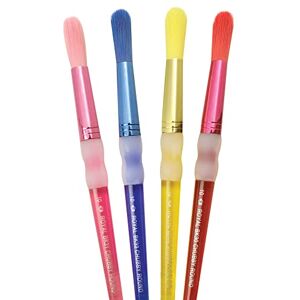 Pracht Creatives Hobby Royal & Langnickel Set di pennelli tondi in Nylon per Bambini, 4 pennelli da Pittura in Misura 10, con setole arrotondate e Rivestimento in Gomma Soft-Touch Pracht Creatives Hobby Royal & Langnickel Set di pennelli tondi in Nylon per Bambini, 4 pennelli da Pittura in Misura 10, con setole arrotondate e Rivestimento in Gomma Soft-Touch