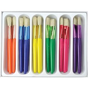 Pracht Creatives Hobby Royal & Langnickel Set di pennelli Taklon per principianti, 24 pennelli colorati, rotondi e piatti, con setole in poliestere bianco, in 4 misure, per i primi tentativi di pittura e disegno Pracht Creatives Hobby Royal & Langnickel Set di pennelli Taklon per principianti, 24 pennelli colorati, rotondi e piatti, con setole in poliestere bianco, in 4 misure, per i primi tentativi di pittura e disegno