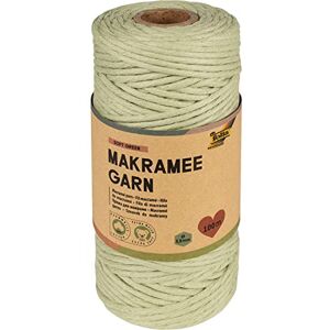 folia Filato macramè Soft Green, 100% cotone, 100 m, filato ritorto verde morbido, diametro 3,5 mm, per fai da te e annodatura folia Filato macramè Soft Green, 100% cotone, 100 m, filato ritorto verde morbido, diametro 3,5 mm, per fai da te e annodatura