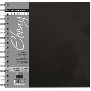 Daler-Rowney Ebony 200 X 200mm Quadro Taccuino per schizzi a spirale - Taccuino per schizzi Daler-Rowney Ebony 200 X 200mm Quadro Taccuino per schizzi a spirale - Taccuino per schizzi