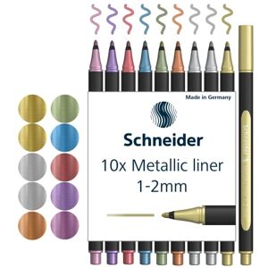 Schneider Paint-It Metallicliner 020 (tratto 1-2 mm, inchiostro altamente metallico, ad asciugatura rapida, alloggiamento in 88% plastica a base biologica), 10 pezzi assortiti Schneider Paint-It Metallicliner 020 (tratto 1-2 mm, inchiostro altamente metallico, ad asciugatura rapida, alloggiamento in 88% plastica a base biologica), 10 pezzi assortiti