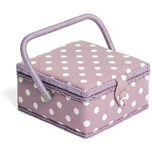 Hobby Gift Scatola Piccola per Cucito con Manico Cestino Porta Cucito in Cotone con Scomparti per Strumenti e Accessori Creativi 20 x 20 x 11 cm, Pois Malva Hobby Gift Scatola Piccola per Cucito con Manico Cestino Porta Cucito in Cotone con Scomparti per Strumenti e Accessori Creativi 20 x 20 x 11 cm, Pois Malva