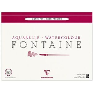 C Rhodia Blocco incollato su 4 lati di carta per acquerello Fontaine 300g, 25 fogli, grana fine 42x56 cm 300 g, bianca C Rhodia Blocco incollato su 4 lati di carta per acquerello Fontaine 300g, 25 fogli, grana fine 42x56 cm 300 g, bianca