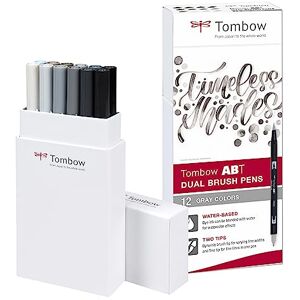 Tombow Set 12 Pennarelli, Grigio Tombow Set 12 Pennarelli, Grigio